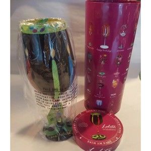 LOLITA BIRTHDAY "50 AND FABULOUS" HAND PAINTED WINE GLASS